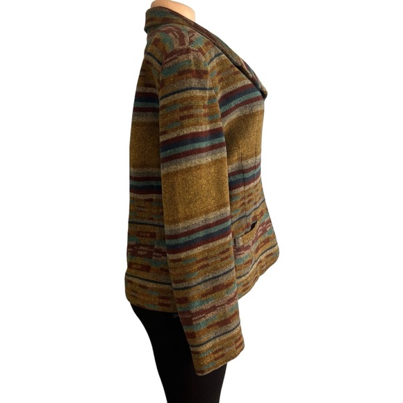 Vintage Western Wool Blend Coat Tribal Southwest Jacket - Picture 5 of 9